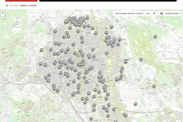Mapa del visor de Sentilo de los sensores instalados en Terrassa